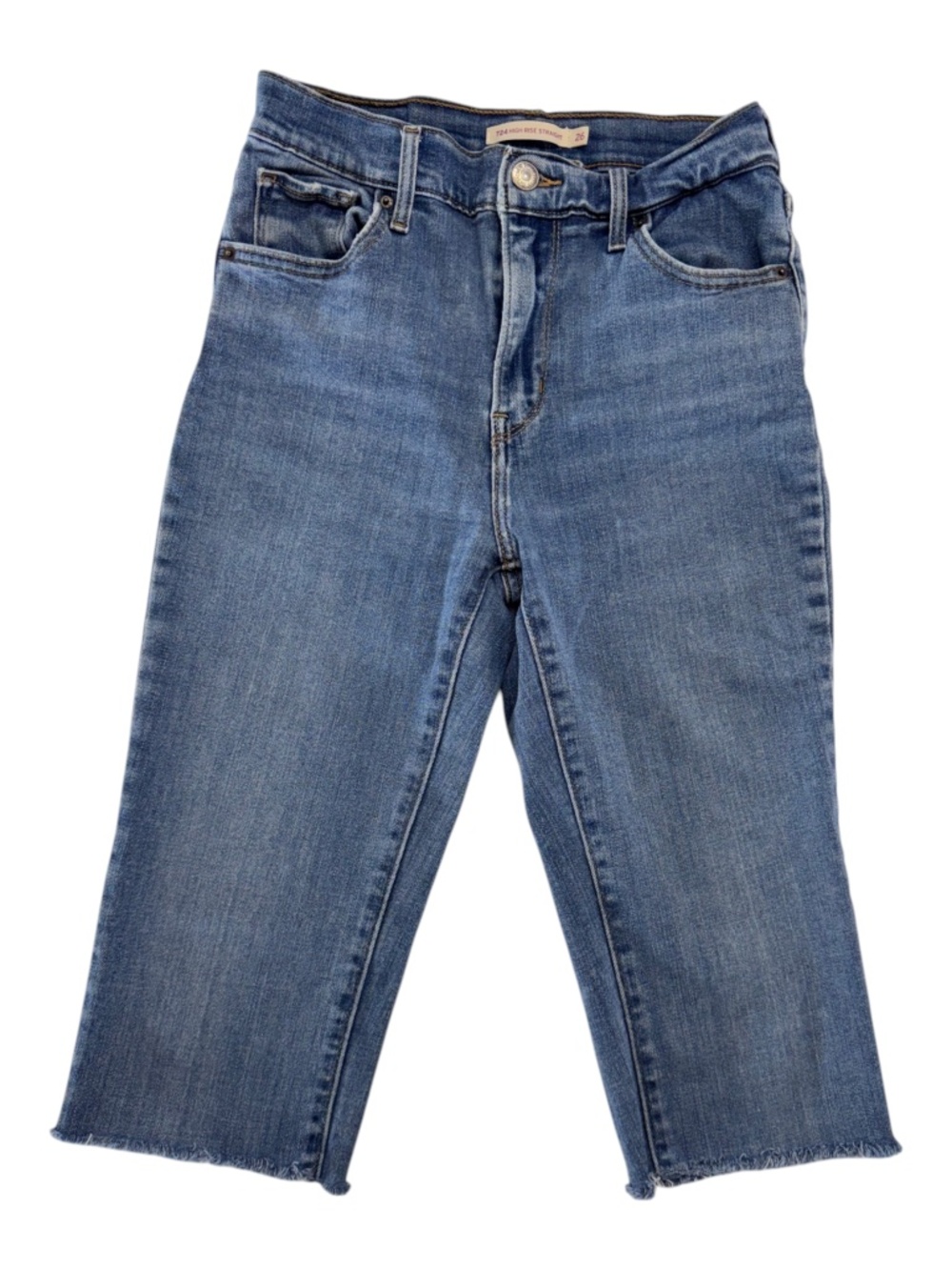 LEVI'S - 724 HIGH RISE STRAIGHT - DENIM STRETCH  BLUE - 26
